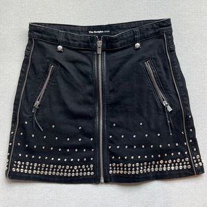 The Kooples Studded Black Jean Skirt - Size 4 / 27